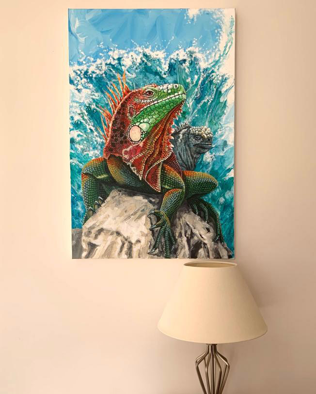 paulratcliffeoriginalart.co.uk Iguana original painting