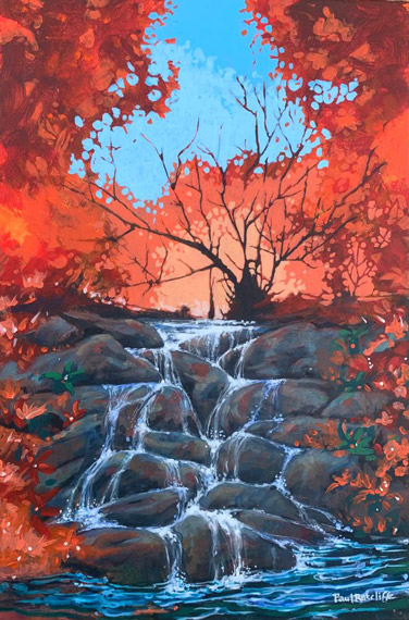 paulratcliffeoriginalart.co.uk Waterfall in Autumn